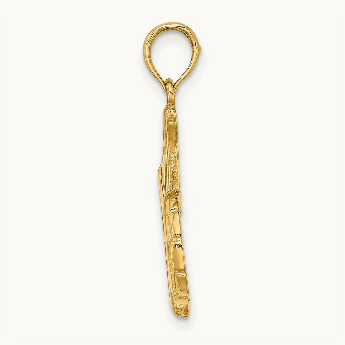 2-D Soccer Shoe Kicking Ball Charm, 14K