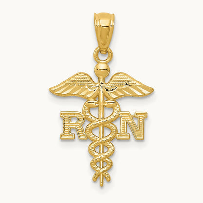 Diamond-cut Polished RN Nurse Pendant — photo set