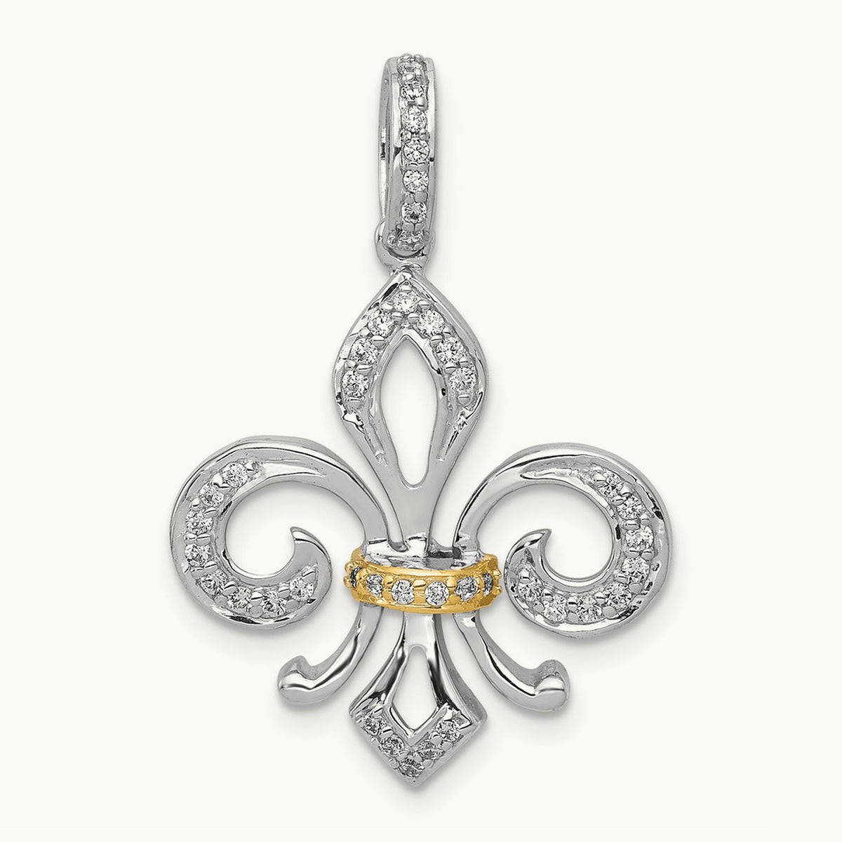 Fleur De Lis Pendant, 0.20 ct tw Lab-Grown Diamond