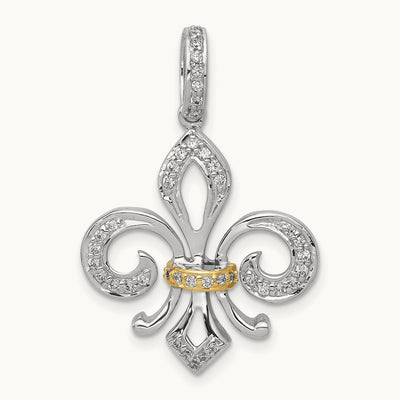 Fleur De Lis Pendant, 0.20 ct tw Lab-Grown Diamond