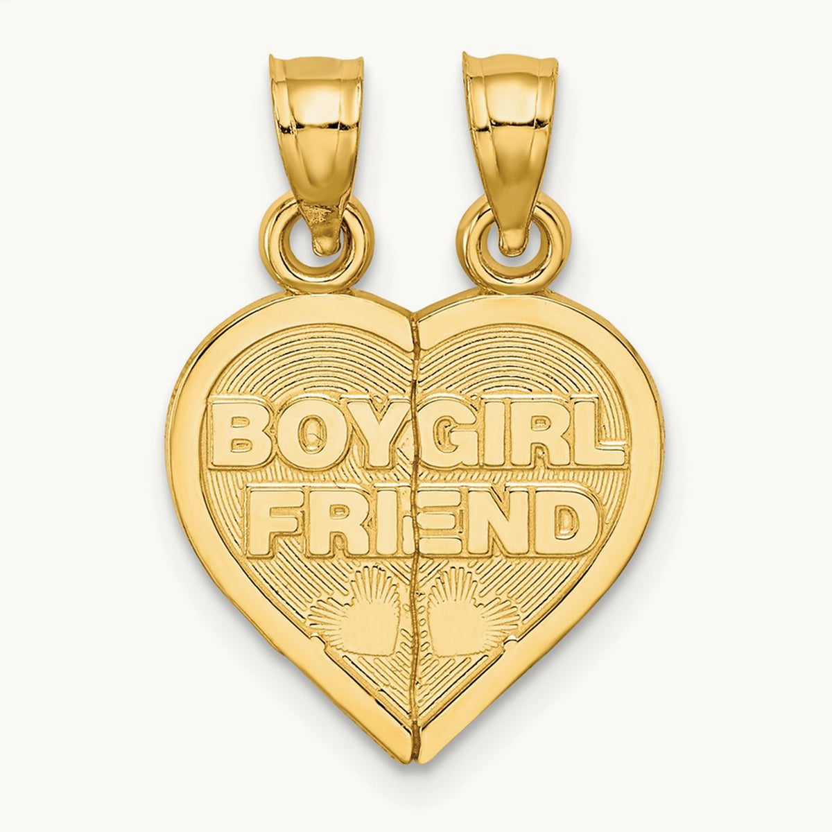 BOY/GIRL FRIEND Break-apart Heart Charm, 14K