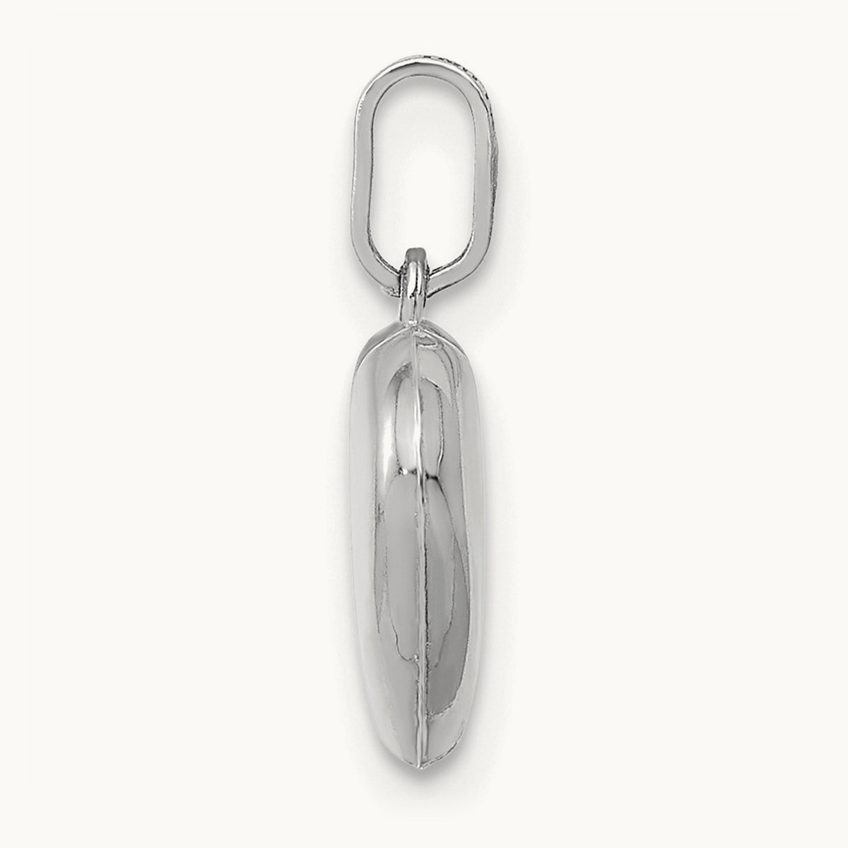 Polished 3-D Heart Pendant — 14K White Gold