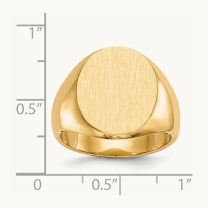 14.5x17. Closed Back Mens Signet Ring, 5mm, 14K