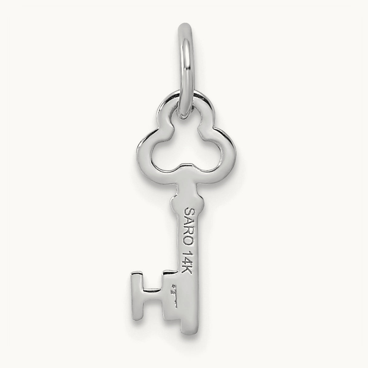 Key Initial Charm — 14K White Gold, H