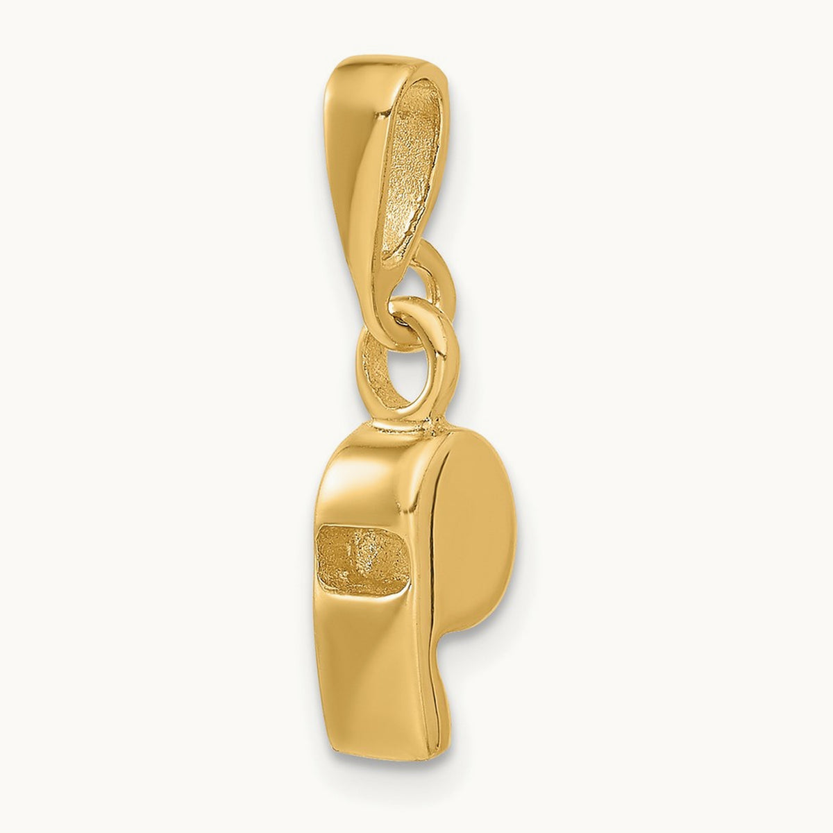3D Sports Whistle Pendant, 14K