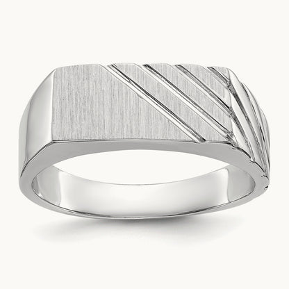 Open Back Mens Signet Ring — photo set