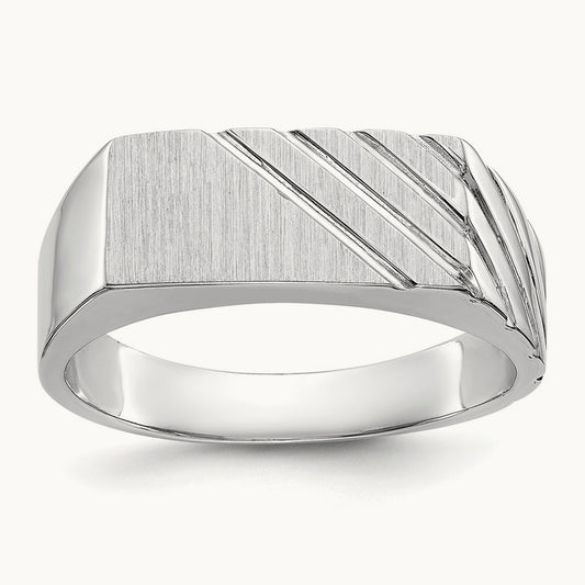 Open Back Mens Signet Ring — photo set