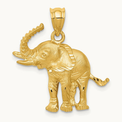 Elephant Pendant, 14K
