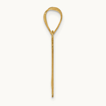 Polished Etched Letter K Initial Pendant, 14K
