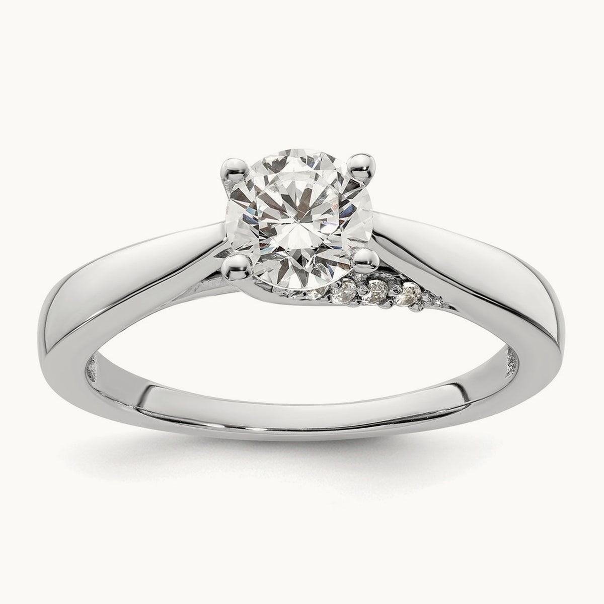 Round Solitaire Semi-Mount Engagement Ring, 0.05 ct tw