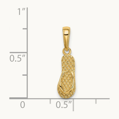 3D HAWAII Flip-Flop Pendant — 14K Yellow Gold