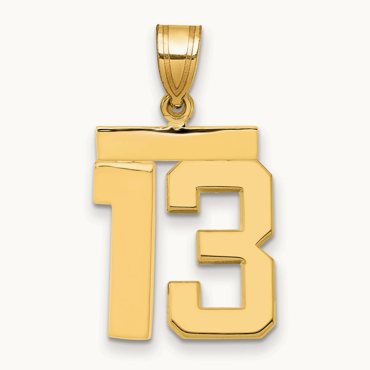 Medium Polished Number 13 Charm, 14K