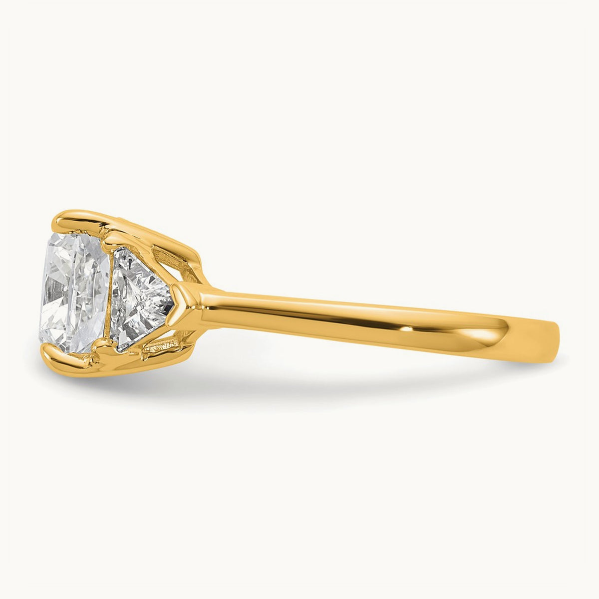 Triangle Cushion Semi-Mount Engagement Ring, 0.50-1.00 ct tw Lab-Grown Diamond — 1 ct, 14K Yellow Gold