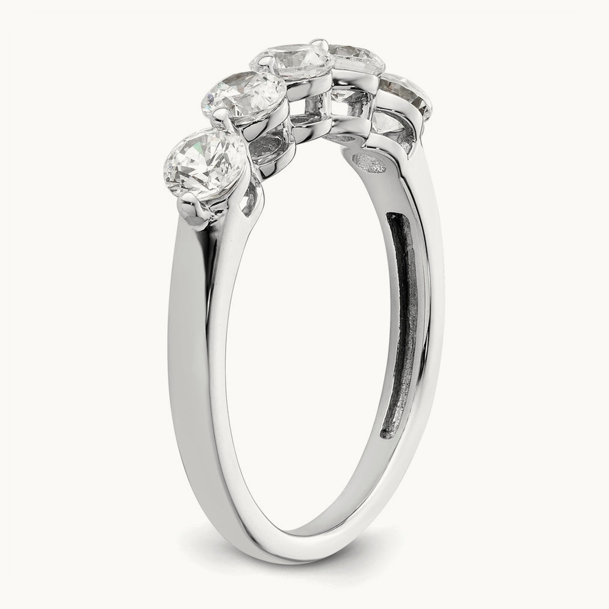 5-Stone Diamond Band, 14K White Gold