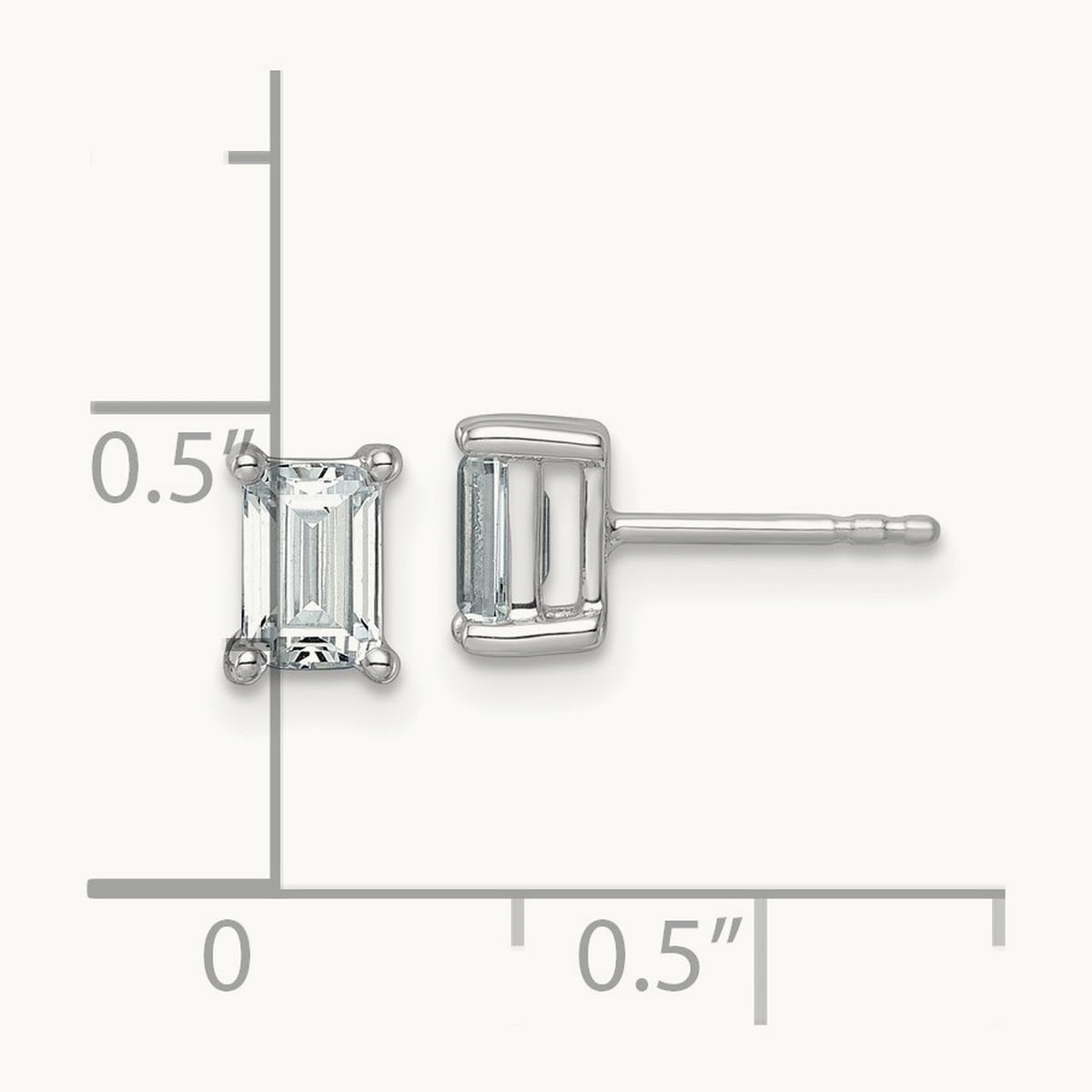 Emerald Four-Prong Stud Earrings, 0.50-6.00 ct tw Lab-Grown Diamond — 1 1/2 ct, 14K White Gold