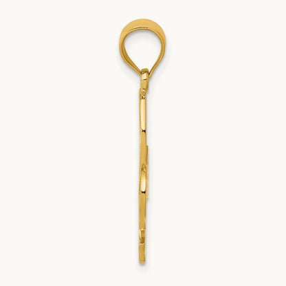 Filigree Fleur de Lis Pendant, 14K