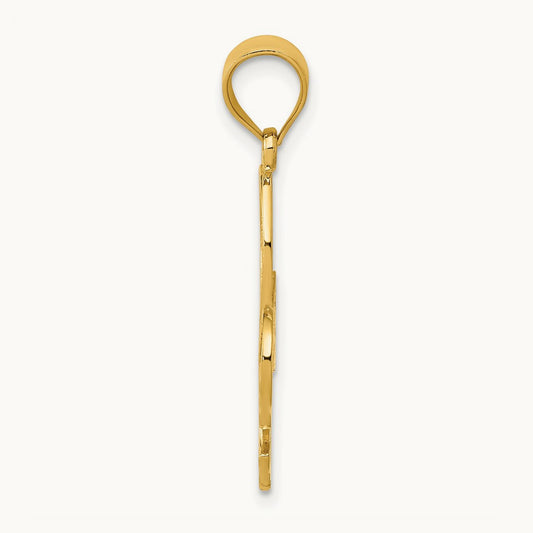Filigree Fleur de Lis Pendant, 14K