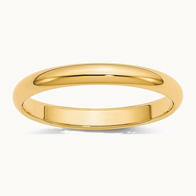 14K Yellow Gold 3mm Half-Round Wedding Band