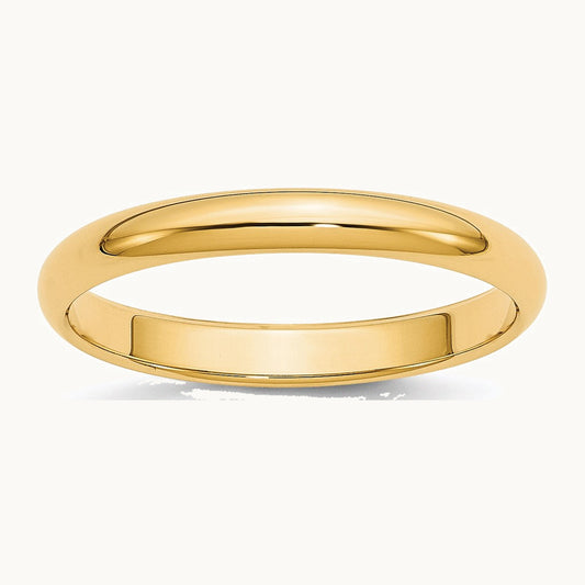 14K Yellow Gold 3mm Half-Round Wedding Band