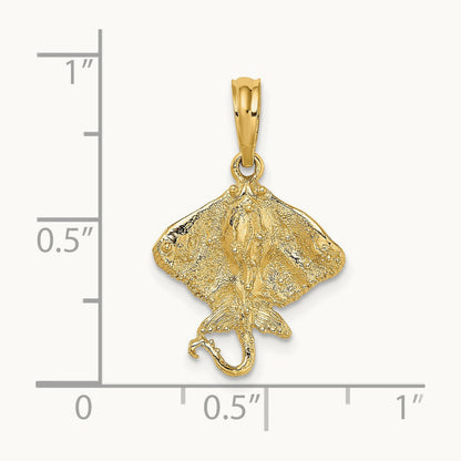 Stingray Charm, 14K