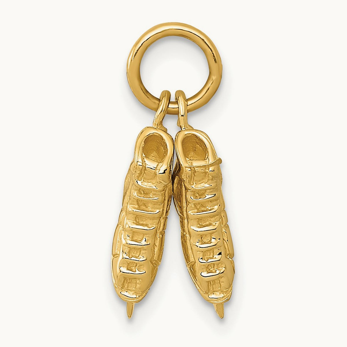 3-D PAIR Of Ice Skates Charm, 14K