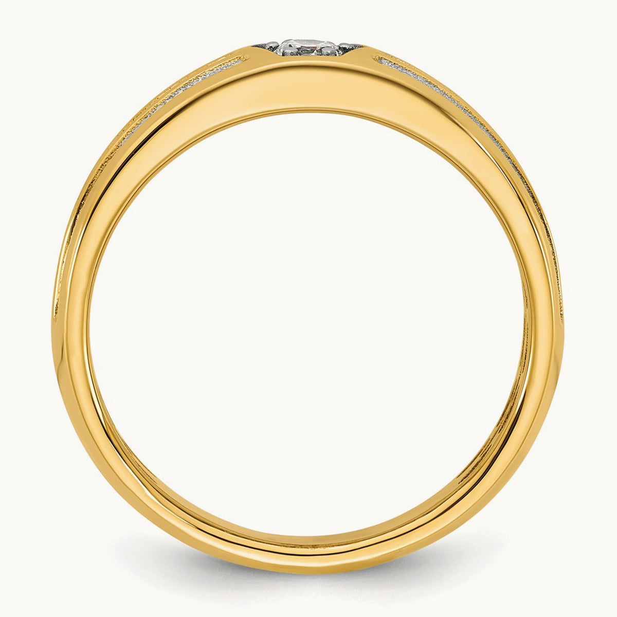 w/White Rhodium IB Goodman Mens Complete 1/6ct Diamond Ring, 14K Yellow Gold