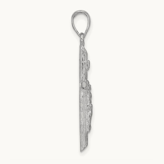 Crucifix Pendant — 14K White Gold
