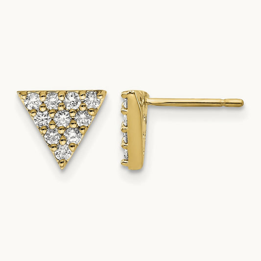 Diamond Triangle Earrings, 14K
