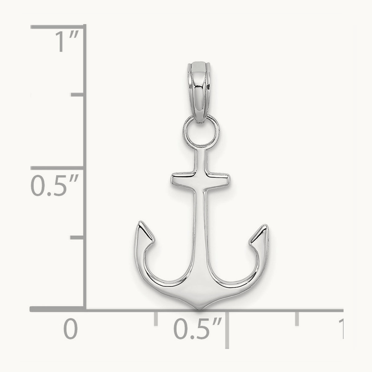 Anchor Pendant — 14K White Gold