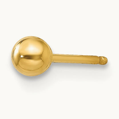 Single Polished Ball Post Earring — 3mm