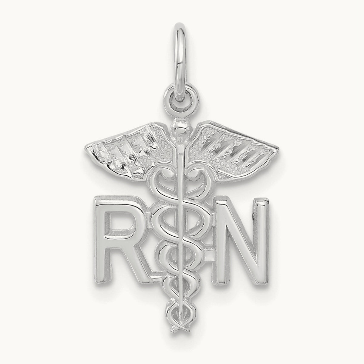 RN Nurse Charm — 14K White Gold, 26mm