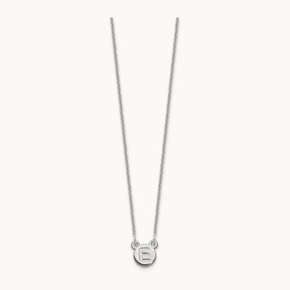1 Letter Bubble Necklace, 10K White Gold