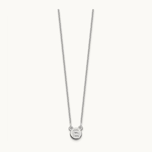 1 Letter Bubble Necklace, 10K White Gold