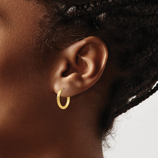 Polished Round Endless Hoop Earrings — 14K Yellow Gold