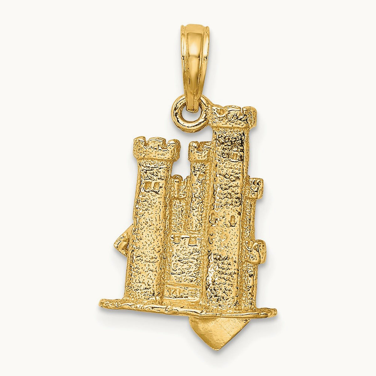 3-D Sand Castle w/ Shovel Charm, 14K