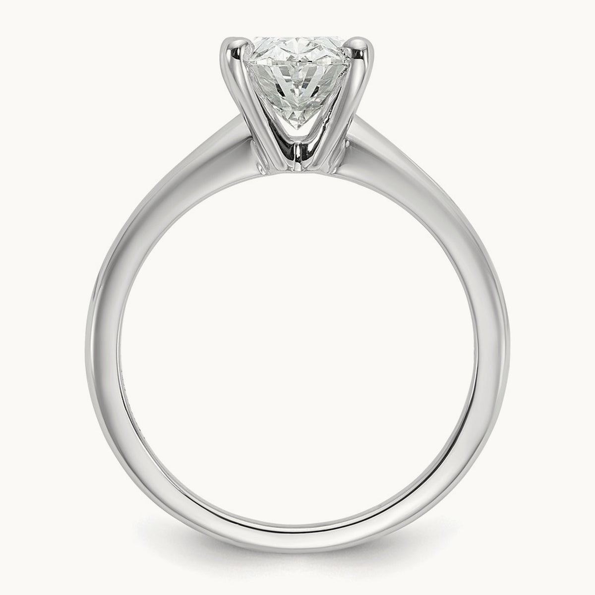 Oval Solitaire Engagement Ring, 0.50-5.00 ct tw Lab-Grown Diamond — 2 ct, 14K White Gold