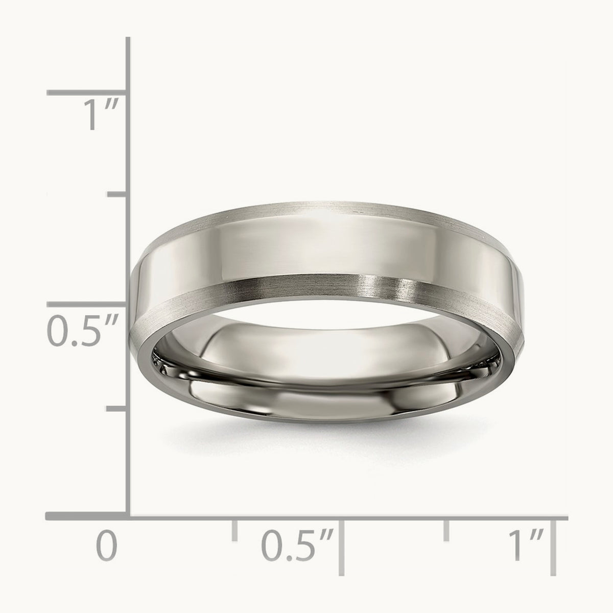 Polished with Brushed and Beveled Edge Band — 6mm, 6