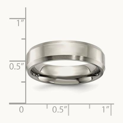 Polished with Brushed and Beveled Edge Band — 6mm, 6