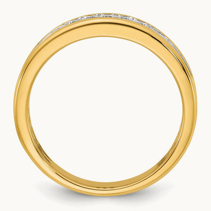 Setting: IB Goodman Men's Polished 5-Stone Diamond Ring Mounting, 14K Gold — 14K Yellow Gold