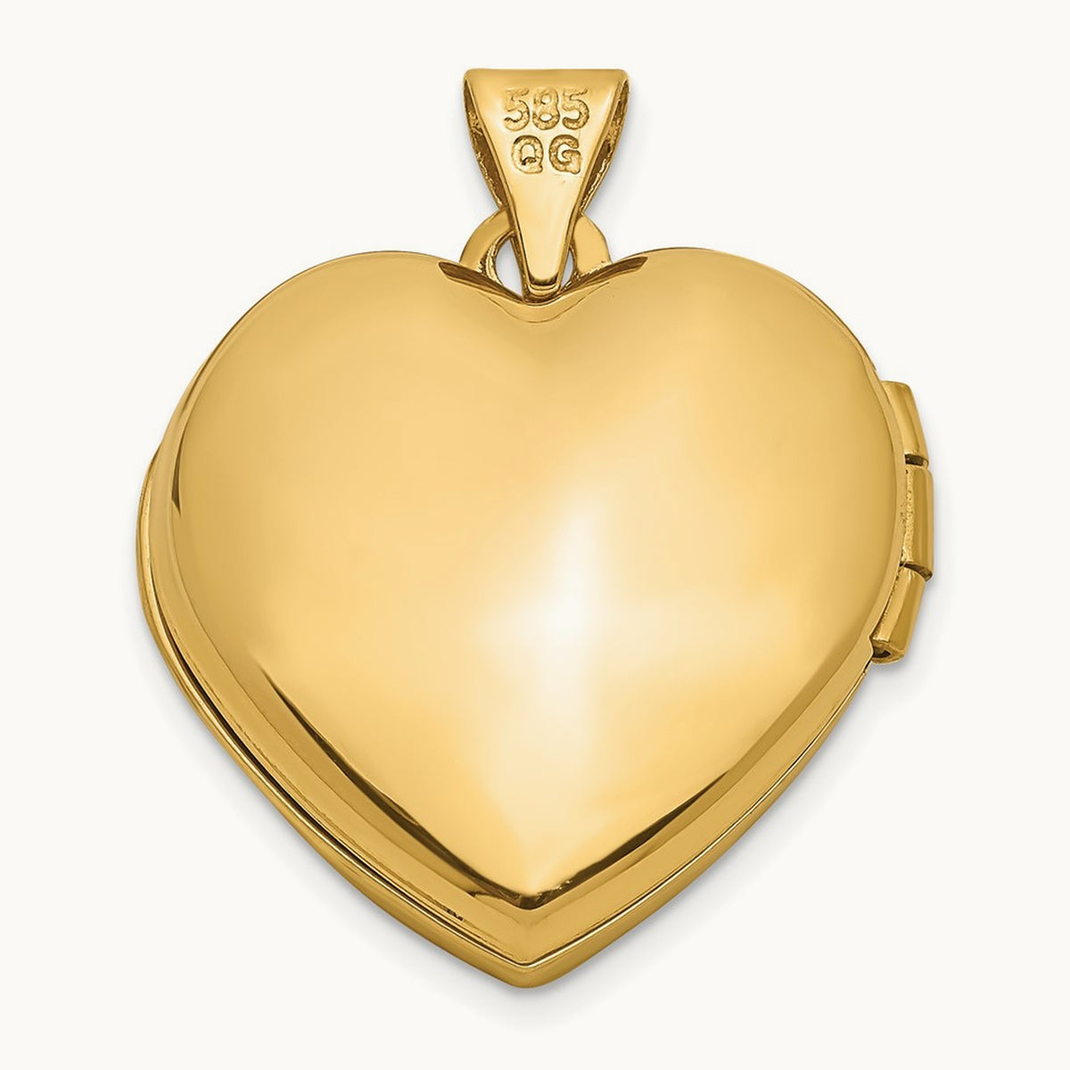 Domed Heart Locket — 14K Yellow Gold