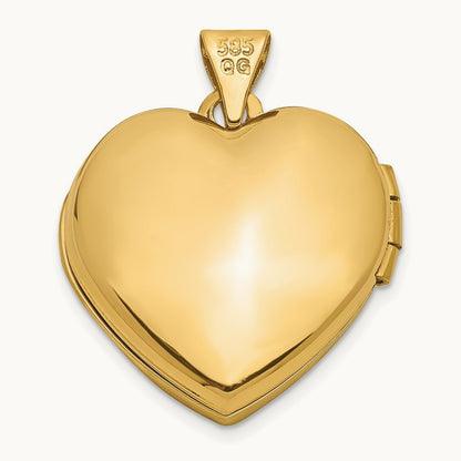 Domed Heart Locket — 14K Yellow Gold
