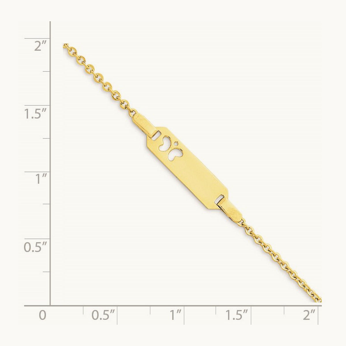 Children's Butterfly ID Bracelet, 14K