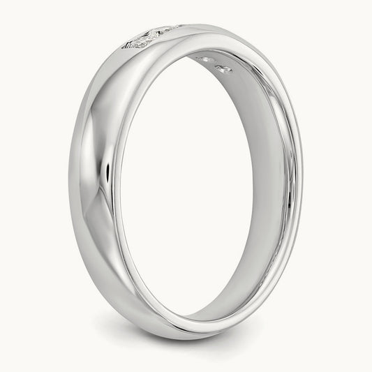 5-Stone Diamond Channel Band, 14K White Gold