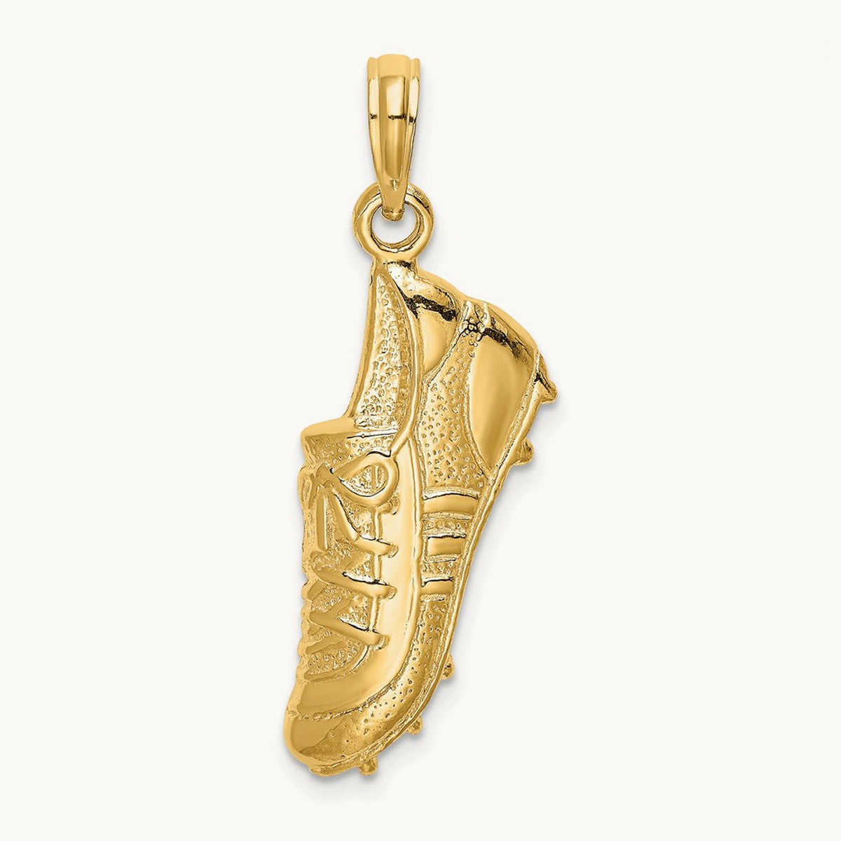 Polished Open-Backed Soccer Cleat Shoe Charm, 14K
