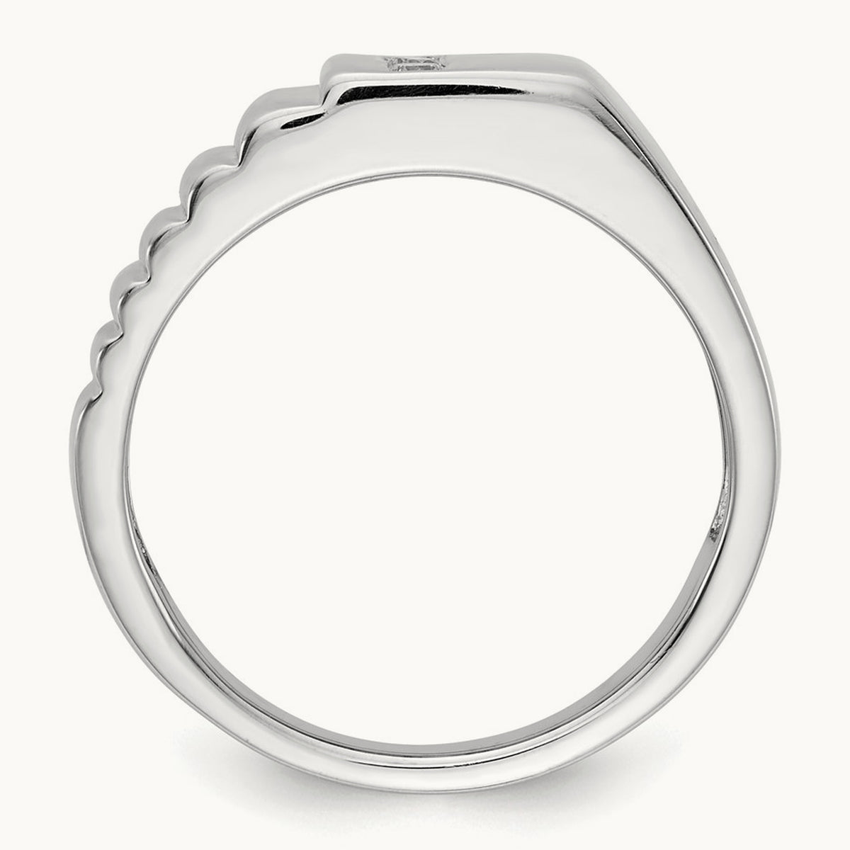 Diamond Mens Ring, 14K White Gold