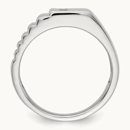 Diamond Mens Ring, 14K White Gold