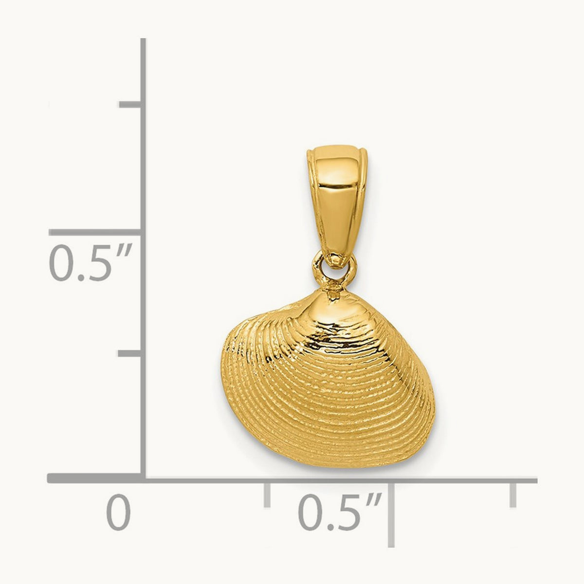 Small Clam Shell Pendant — 14K Yellow Gold