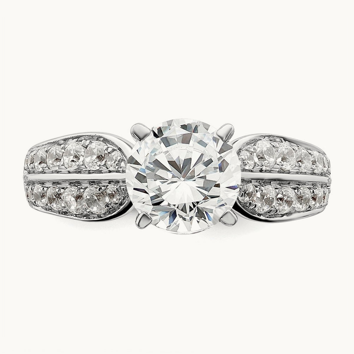 Round Semi-Mount Engagement Ring, 0.50 ct tw Lab-Grown Diamond — 14K White Gold