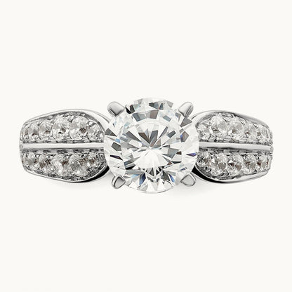 Round Semi-Mount Engagement Ring, 0.50 ct tw Lab-Grown Diamond — 14K White Gold