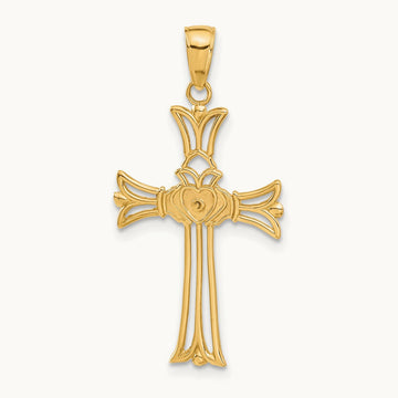 Claddagh Cross Pendant, 14K